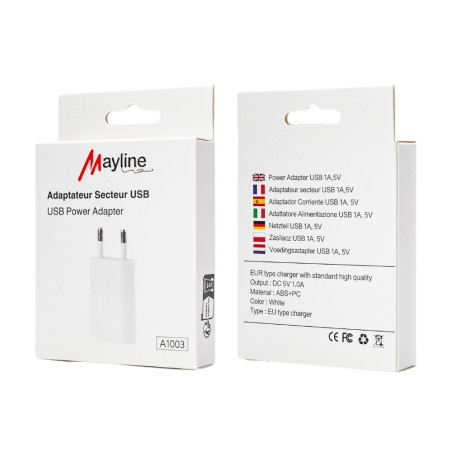 Adaptateur Secteur USB 5W (Mayline) | Smarty Paris 18e